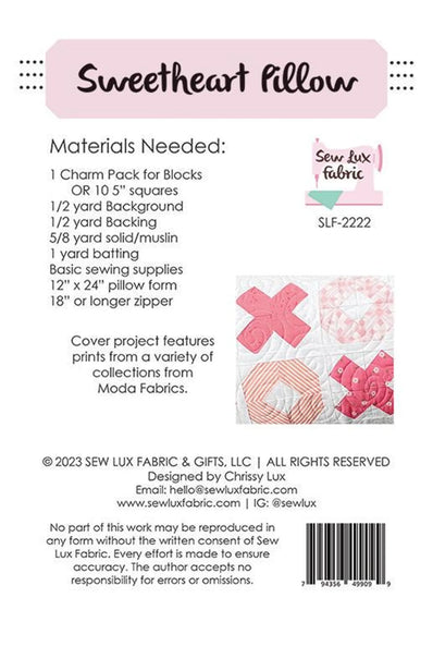 Sweetheart Pillow Pattern {Paper}