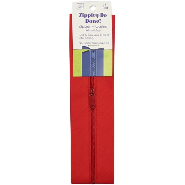 Zippity Do Done Zipper 18" Red American Quilting