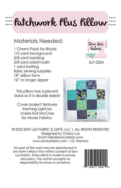 Patchwork Plus Pillow Pattern {Paper}