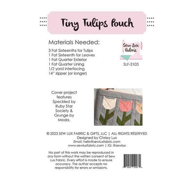 Tiny Tulips Pouch Pattern {Paper}